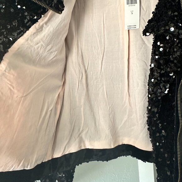 Black sequin moto jacket, NEW With Tags! - Picture 5 of 6